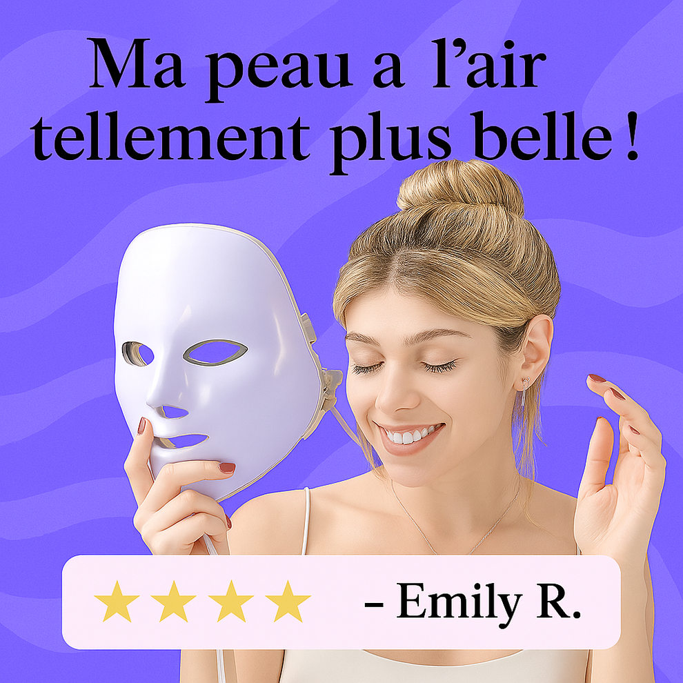 Masque LED Thérapie Lumière – Soin visage professionnel à domicile