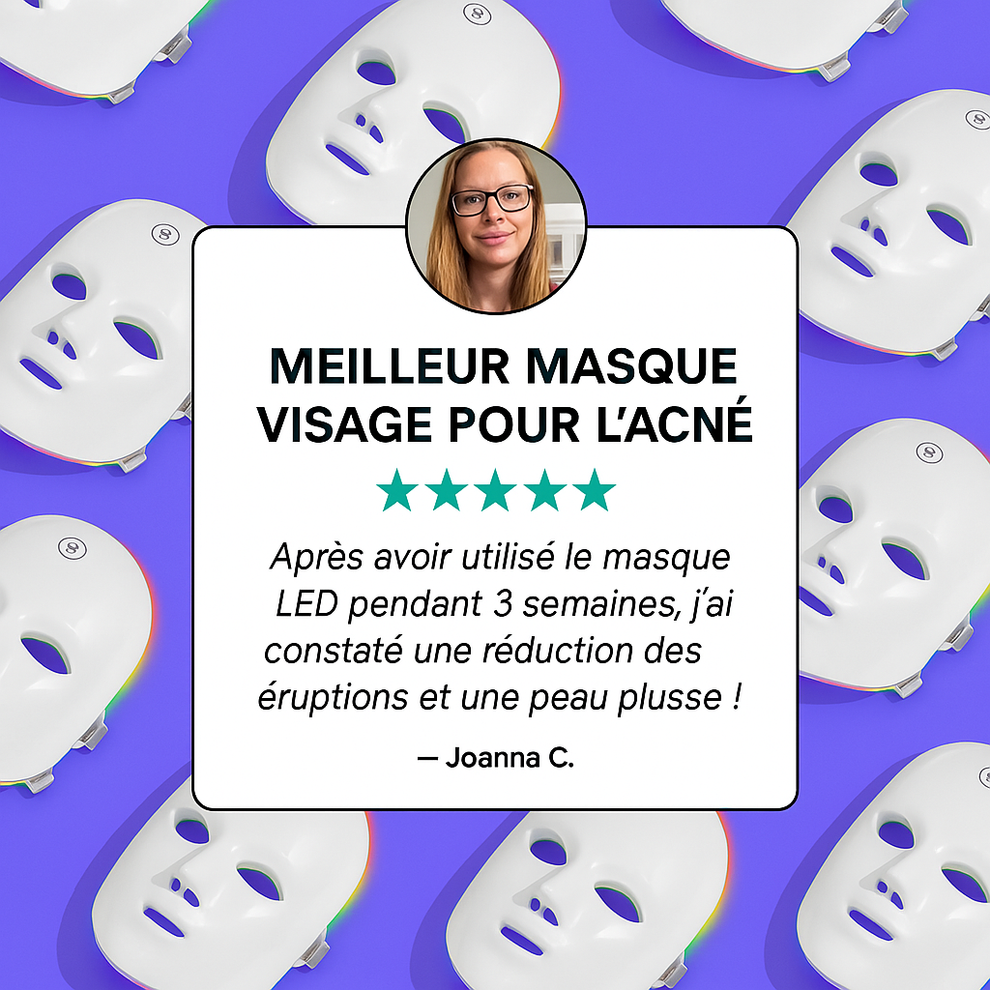 Masque LED Thérapie Lumière – Soin visage professionnel à domicile